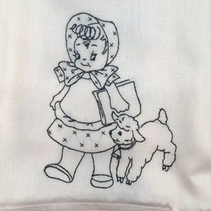 Hand Embroidered "Little Bo Peep"